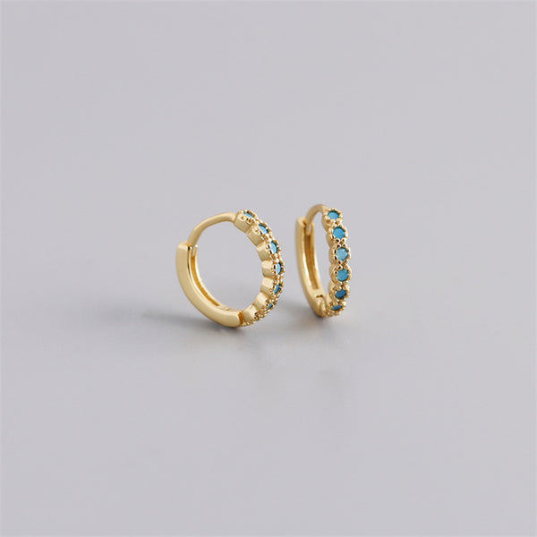 Blue Stone Hoop Wedding Earring