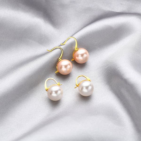 Dainty Round Pearl Earrings