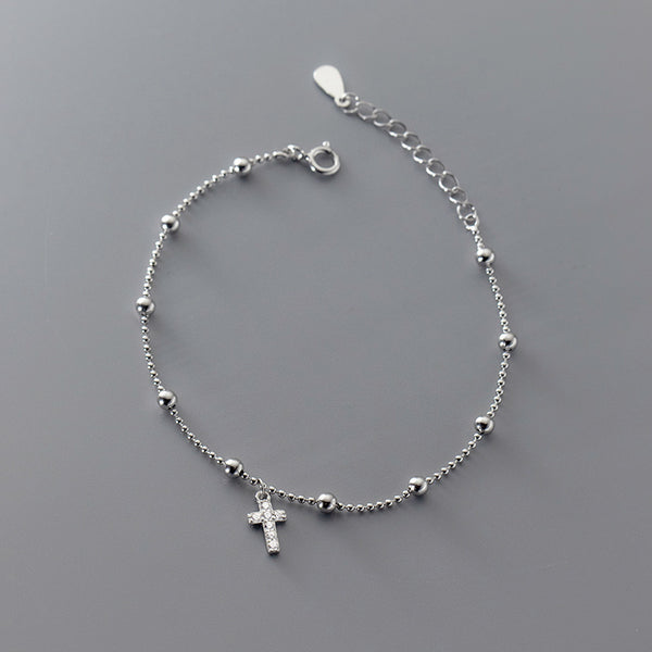 Cross Bead Chain Bracelet