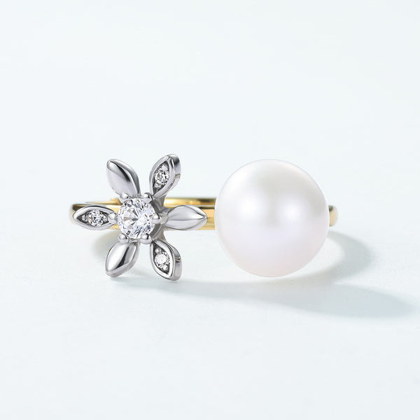 Round Pearl Flower Ring