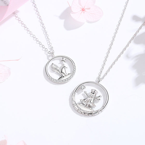 Little Prince Fox Couple Matching Necklace