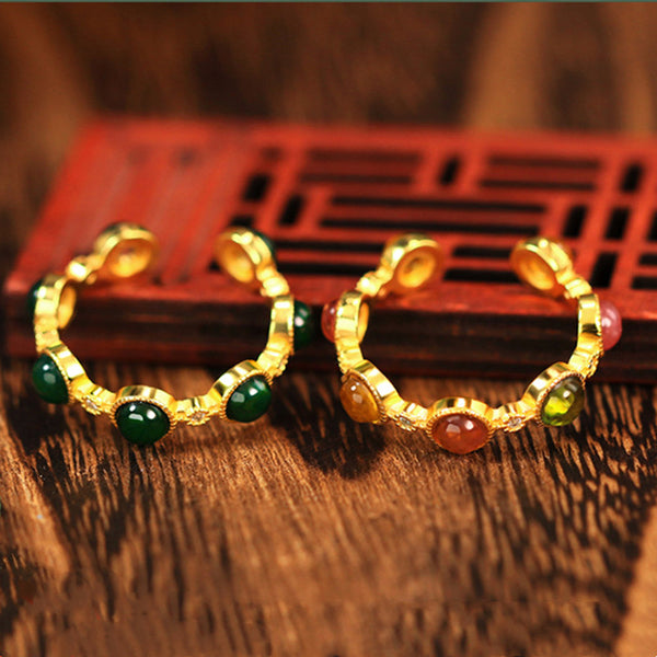 Gold Tourmaline Emerald Ring