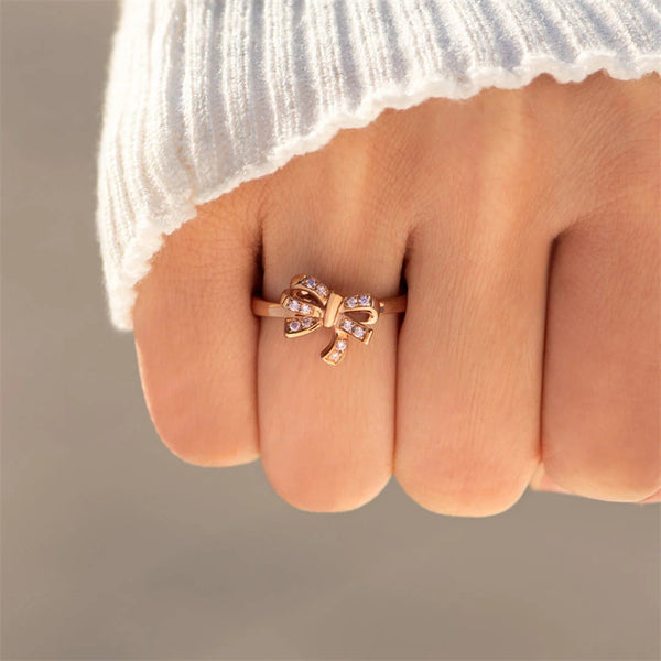 Dainty Bow Tie Band Ring