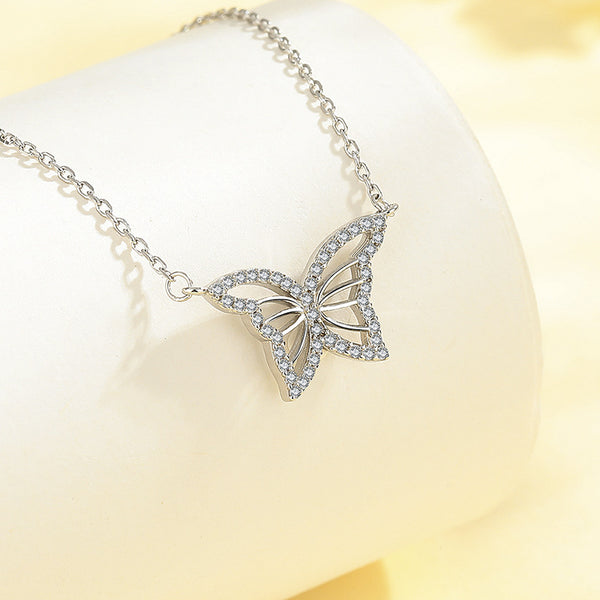 Silver Butterfly Pendant Necklace