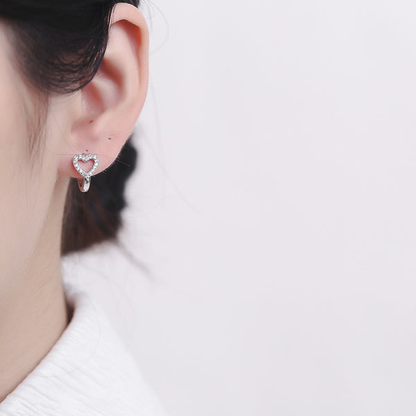 Dainty Heart Huggie Hoop Earrings