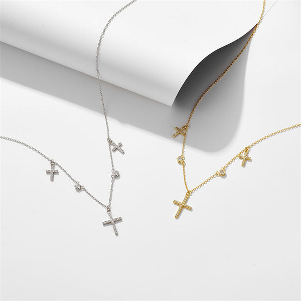 Dainty Triple Cross Necklace