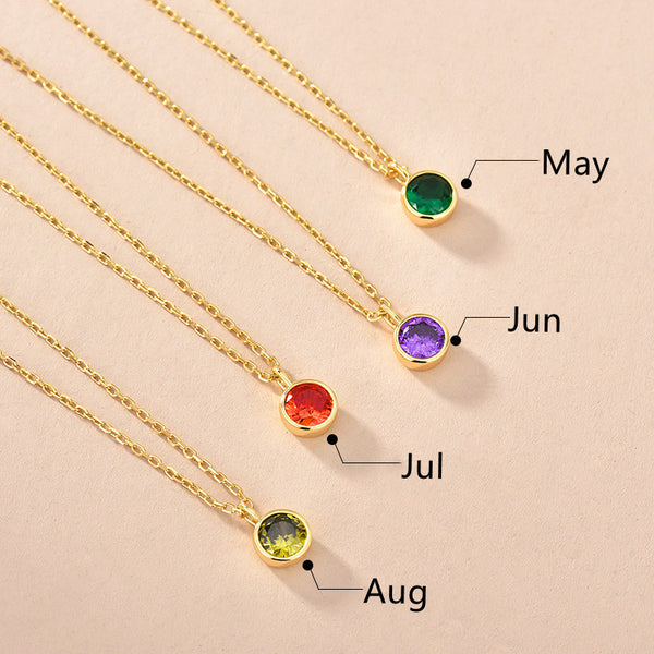 Single Birthstone Pendant Necklace