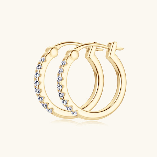 Pave Moissanite Hoop Earrings