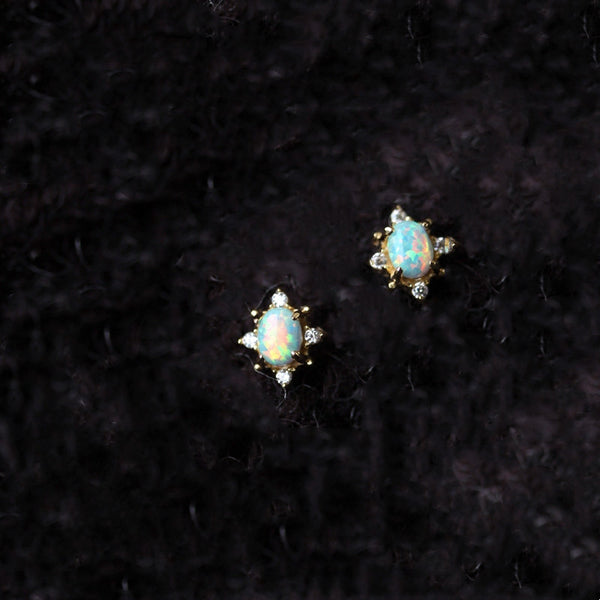 Vintage Opal Wedding Stud Earrings