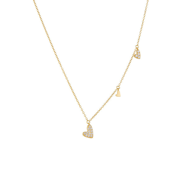 Triple Heart Charm Necklace