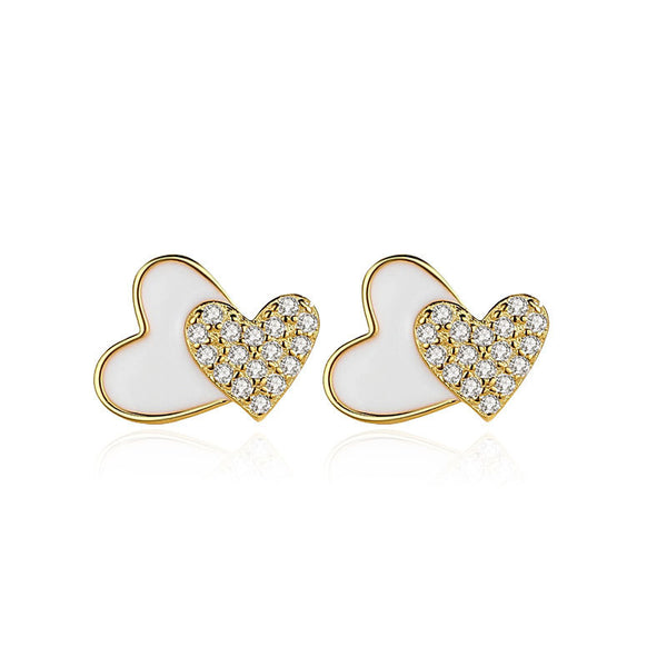 Dainty Shell Heart Stud Earrings