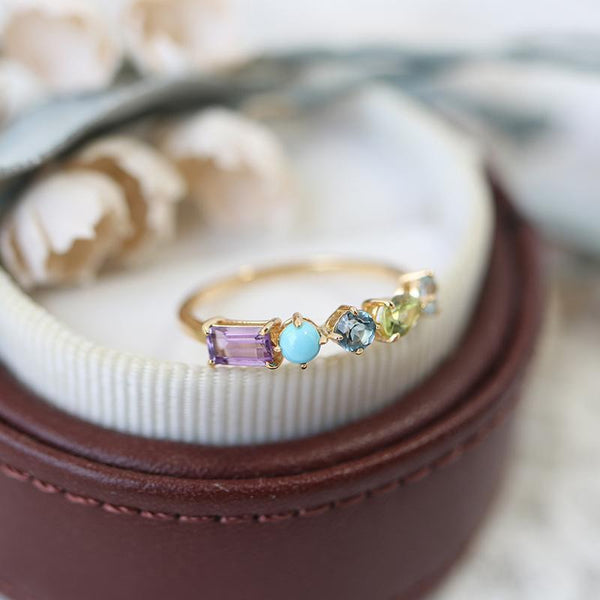 Dainty Crystal Stone Stacking Ring