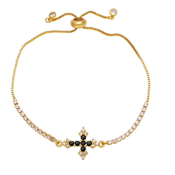 Gold Cross Charm Bracelet