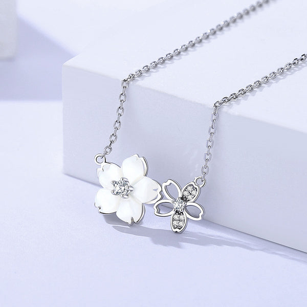 Dainty Cherry Blossom Charm Necklace