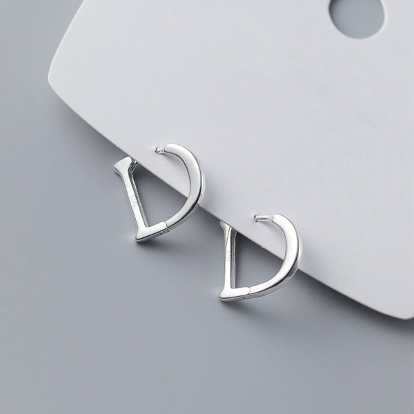 Minimalist Letter D Hoop Earrings