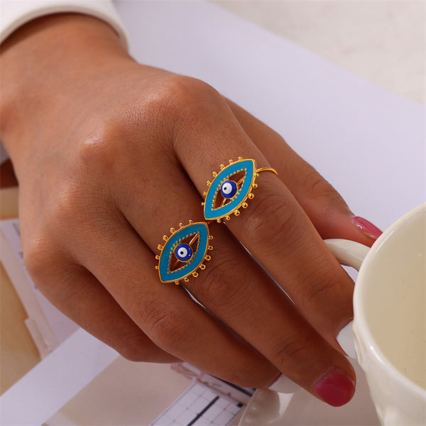 Evil Eye Enamel Stacking Ring