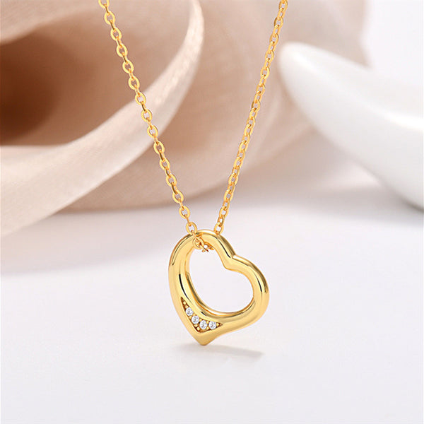 Hollow Out Heart Pendant Necklace