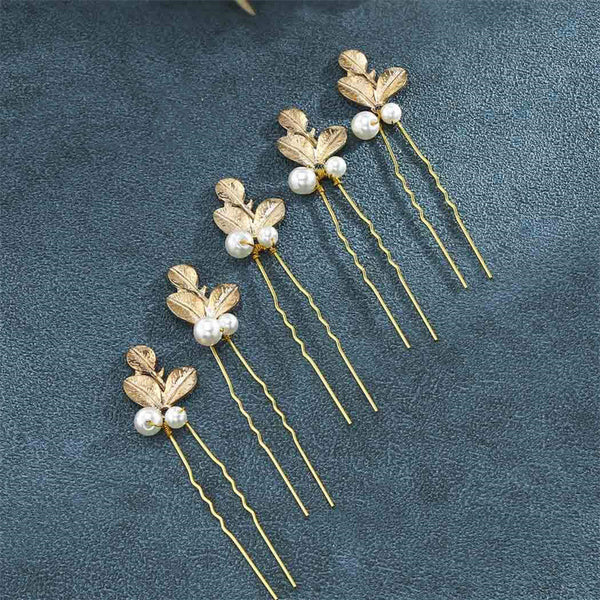 Pearl Leaf Bridal Wedding Hairpin