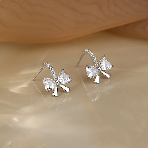 Bow Tie Bowknot Wedding Hoop Earrings