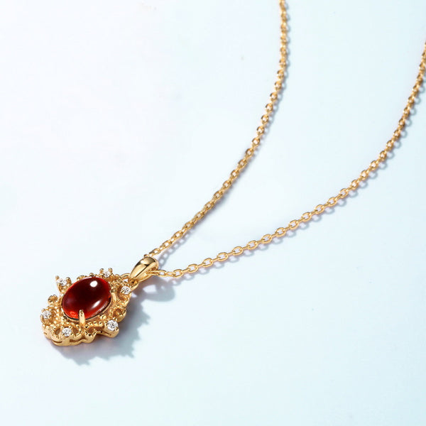 Vintage Garnet Pendant Necklace