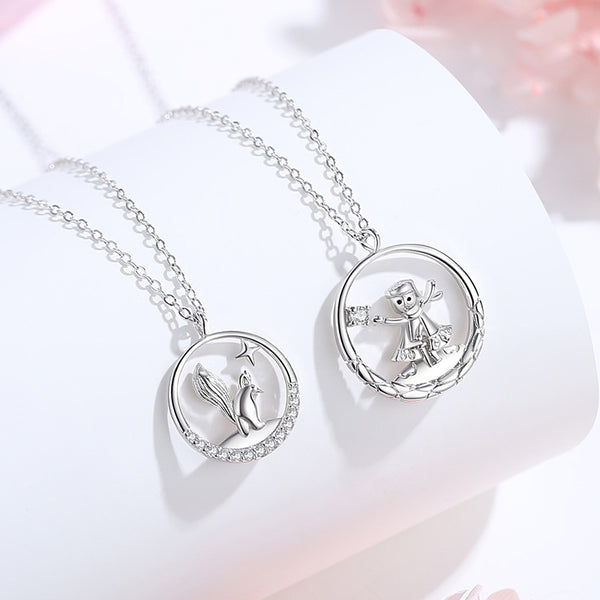 Little Prince Fox Couple Matching Necklace