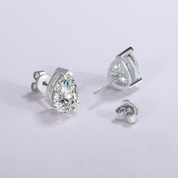 Teardrop Moissanite Stud Earrings