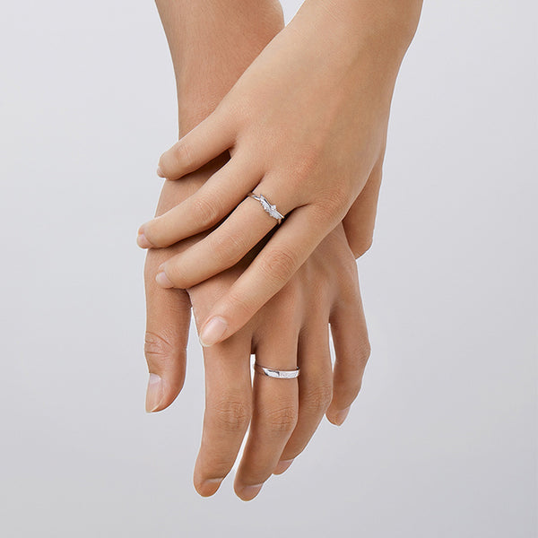 Luminous Angel Wing Couple Ring