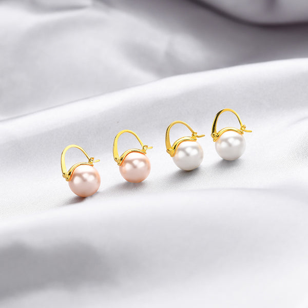 Dainty Round Pearl Earrings