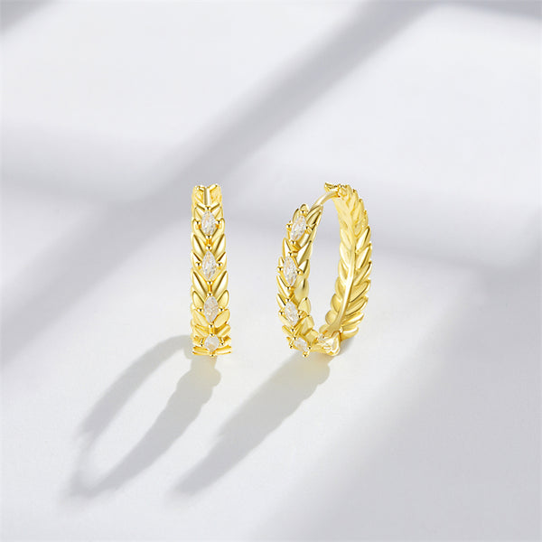 Ear of Wheat Hoop Earrings