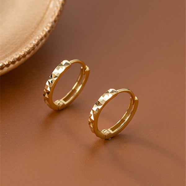 Dainty Geometric Huggie Hoop Earrings