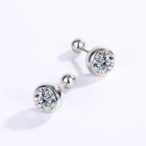 Moissanite Bubble Ball End Earrings