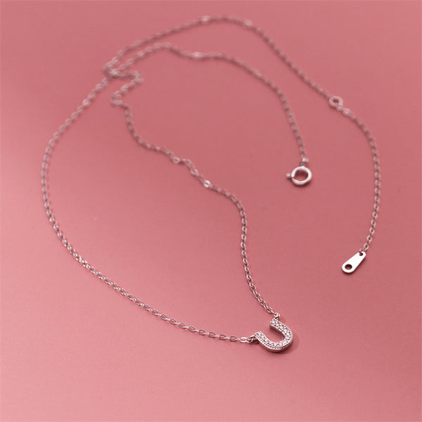 U-Shaped Horseshoe Charm Necklace