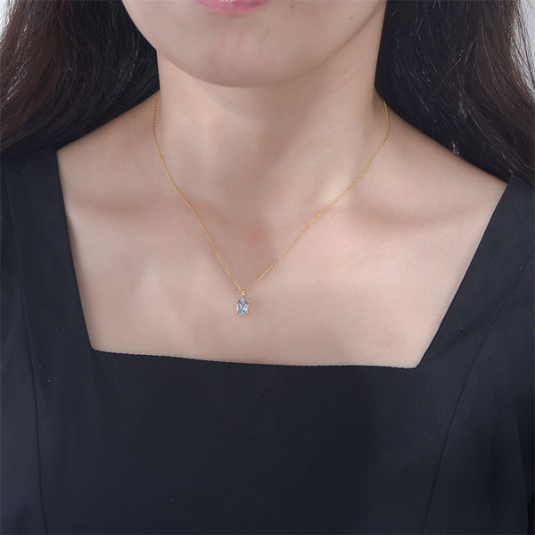 Oval Topaz Pendant Necklace