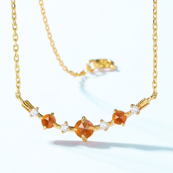 Orange Garnet Pendant Necklace