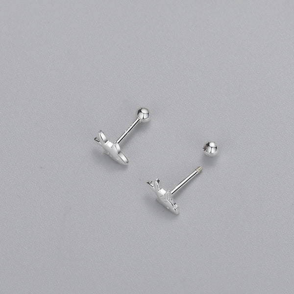 Silver Shark Stud Earrings