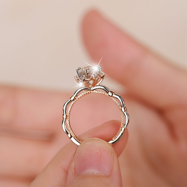 Six-Prong Moissanite Engagement Ring