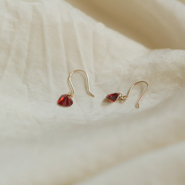 Red Heart Hook Earrings