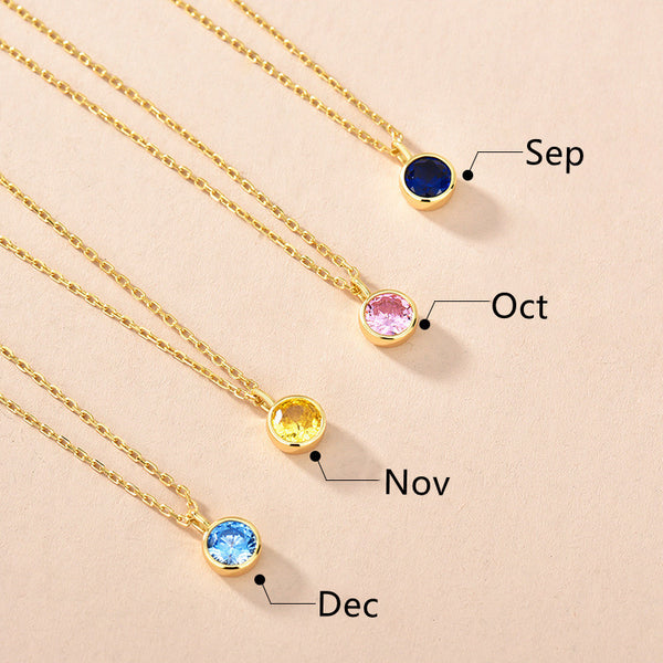 Single Birthstone Pendant Necklace