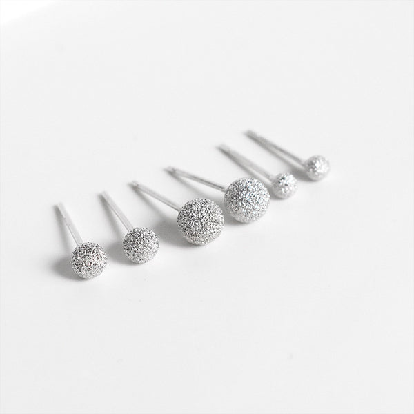 Round Bead Stud Earrings