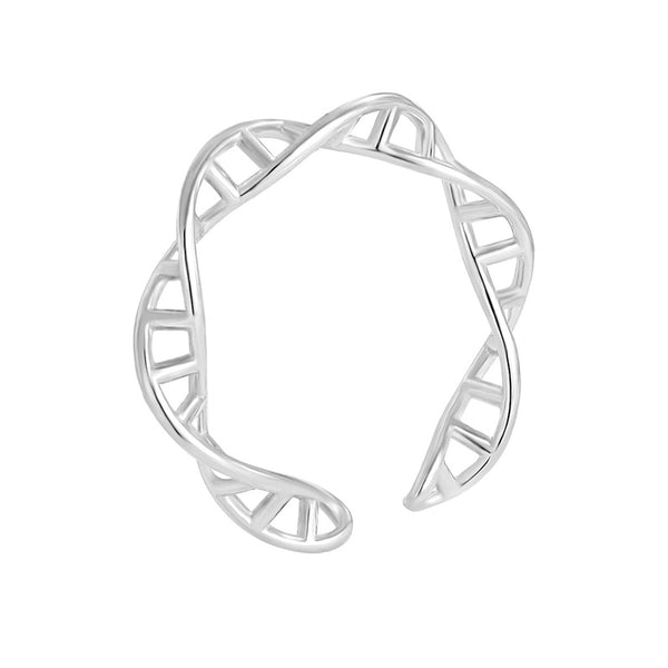 DNA Double Helix Spiral Infinity Ring