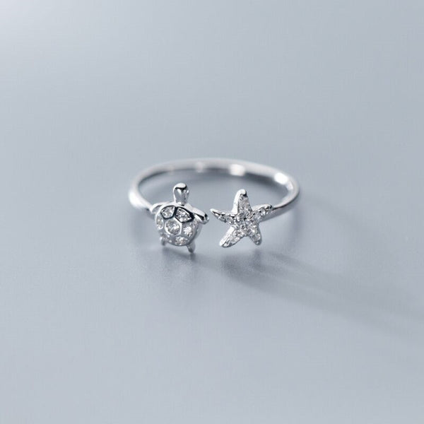 Sea Turtle Starfish Ring