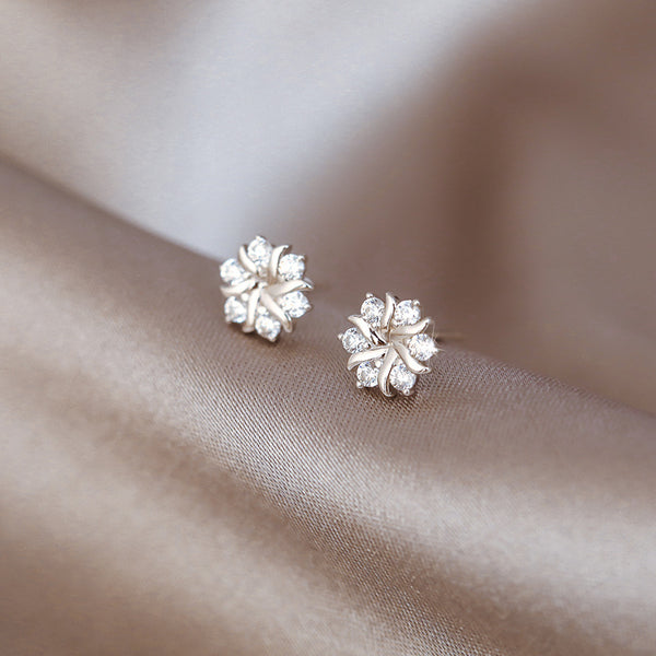 Snowflake Wedding Stud Earrings