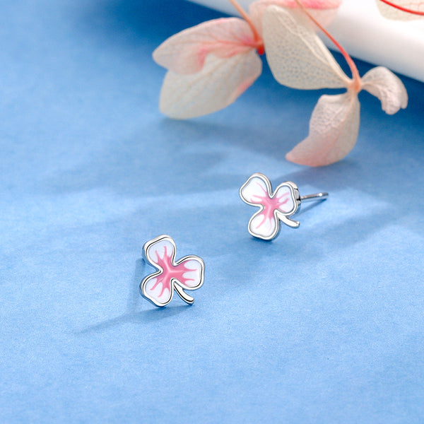 Mini Pink Flower Stud Earrings