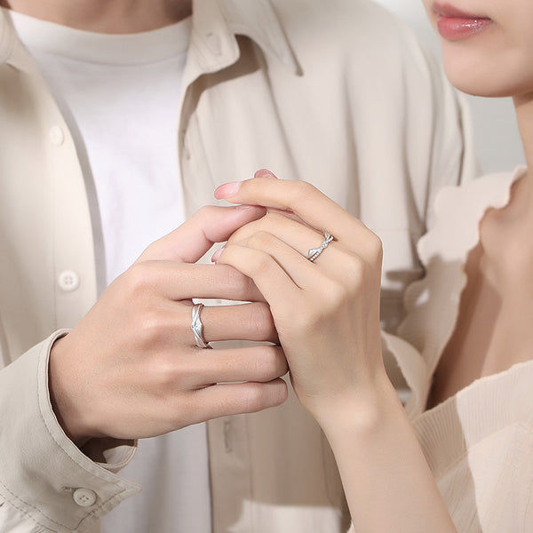 Silver Cat Paw Couple Ring