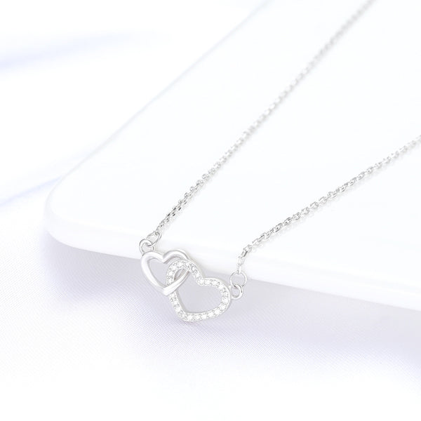 Interlocking Heart Pendant Necklace