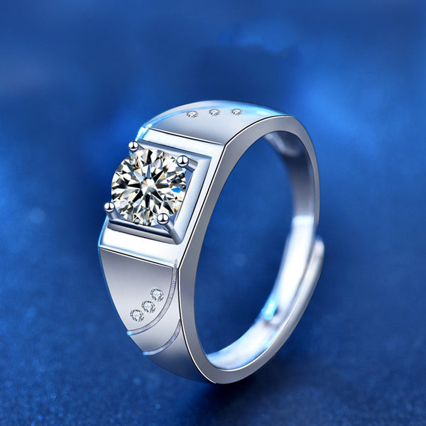 Moissanite Couple Engagement Ring