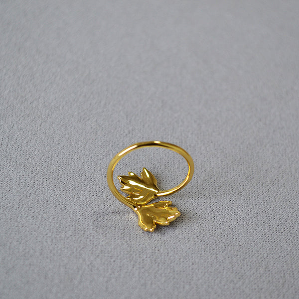 Gold Vintage Leaf Stacking Ring