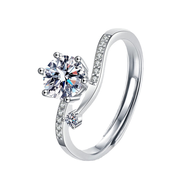 Six-Prong Moissanite Engagement Ring