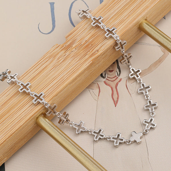 Dainty Cross Charm Bracelet