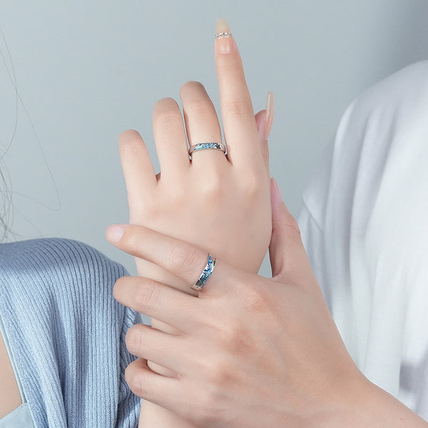 Enamel Starry Sky Couple Ring